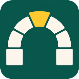 CREED mark: a stone arch whose gold keystone holds the other stones in place